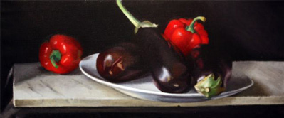 Eggplant and Peppers by Nadia Mahfuz